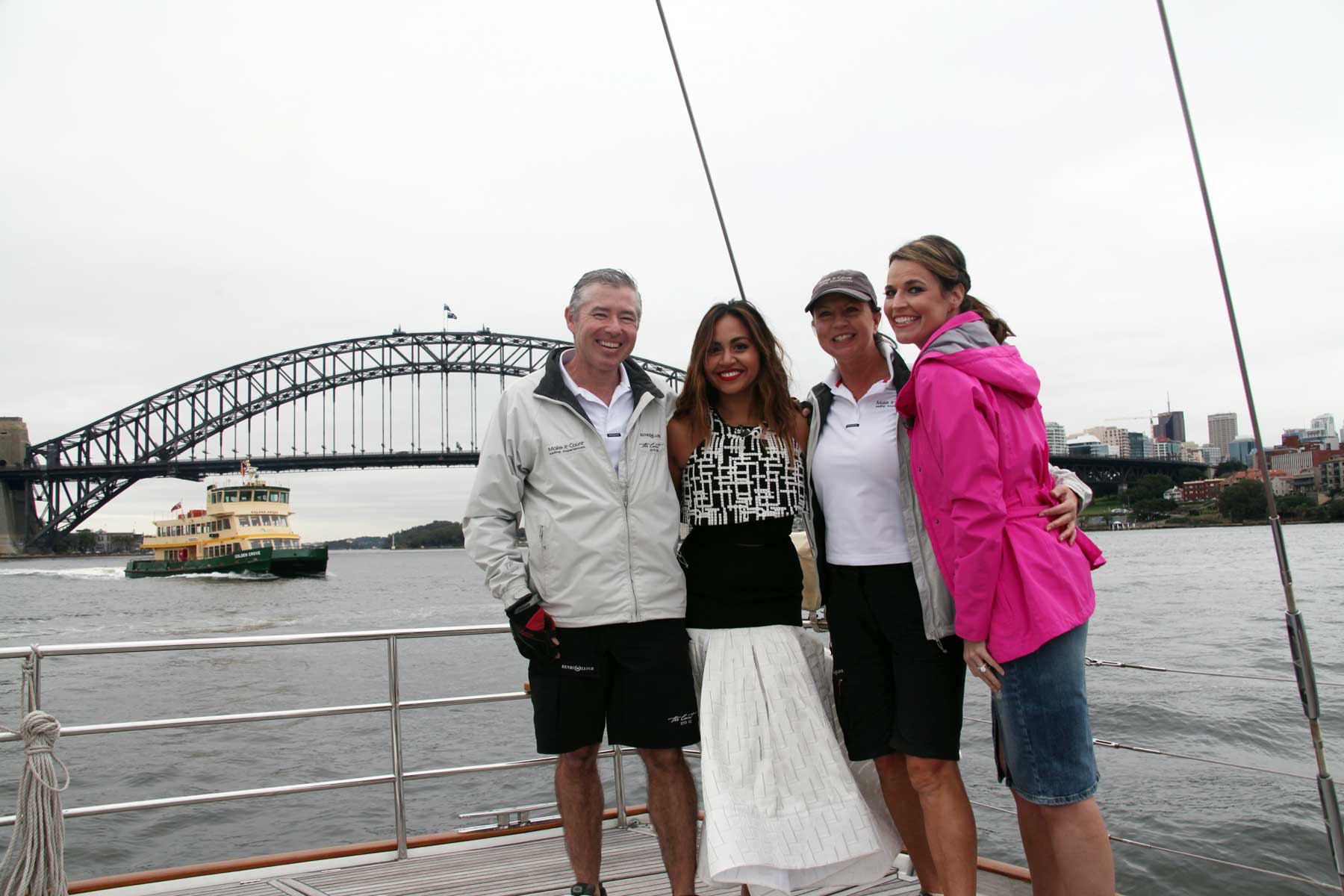 Jessica Mauboy filming aboard The Count